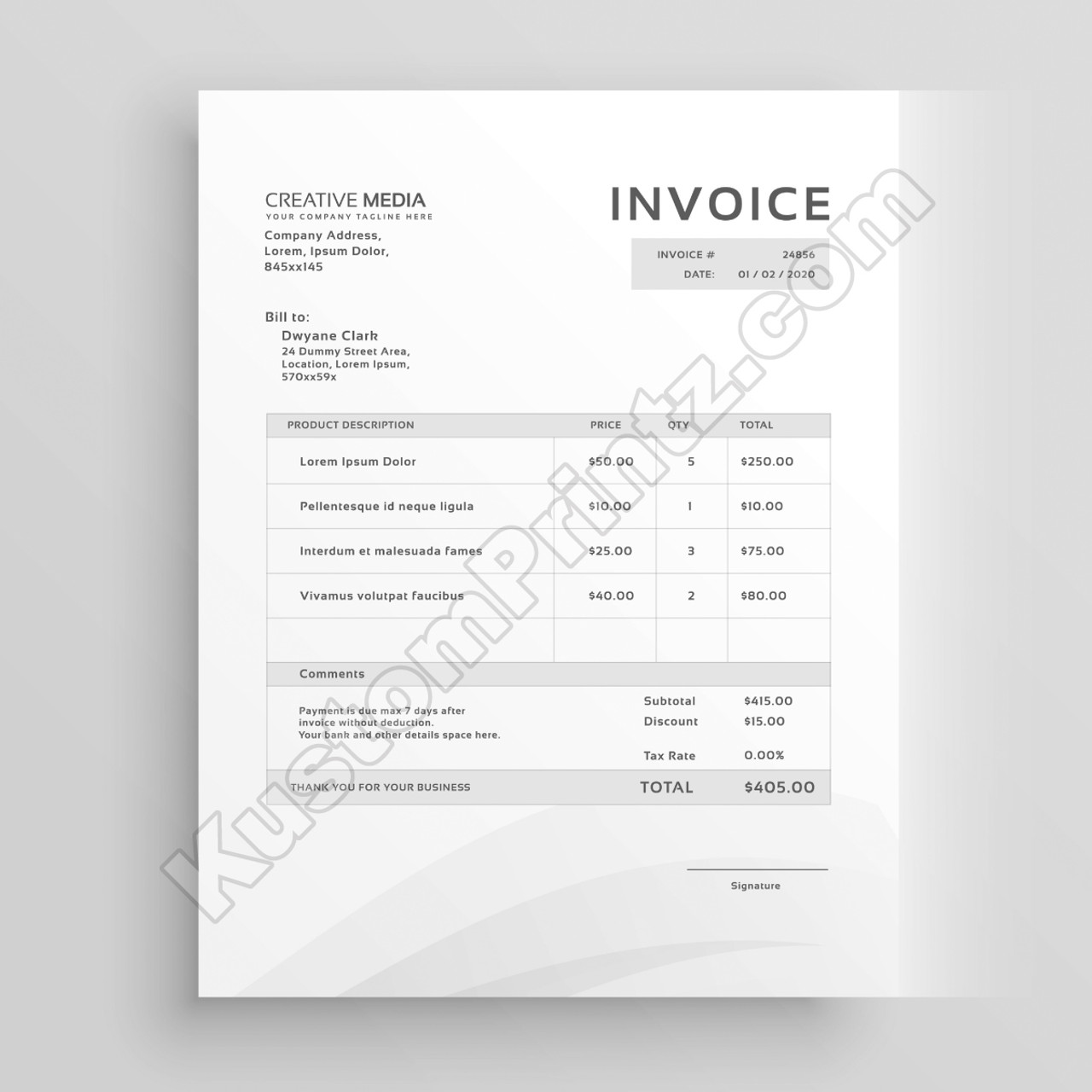 1000 2 Part Carbonless Forms 8.5x5.5