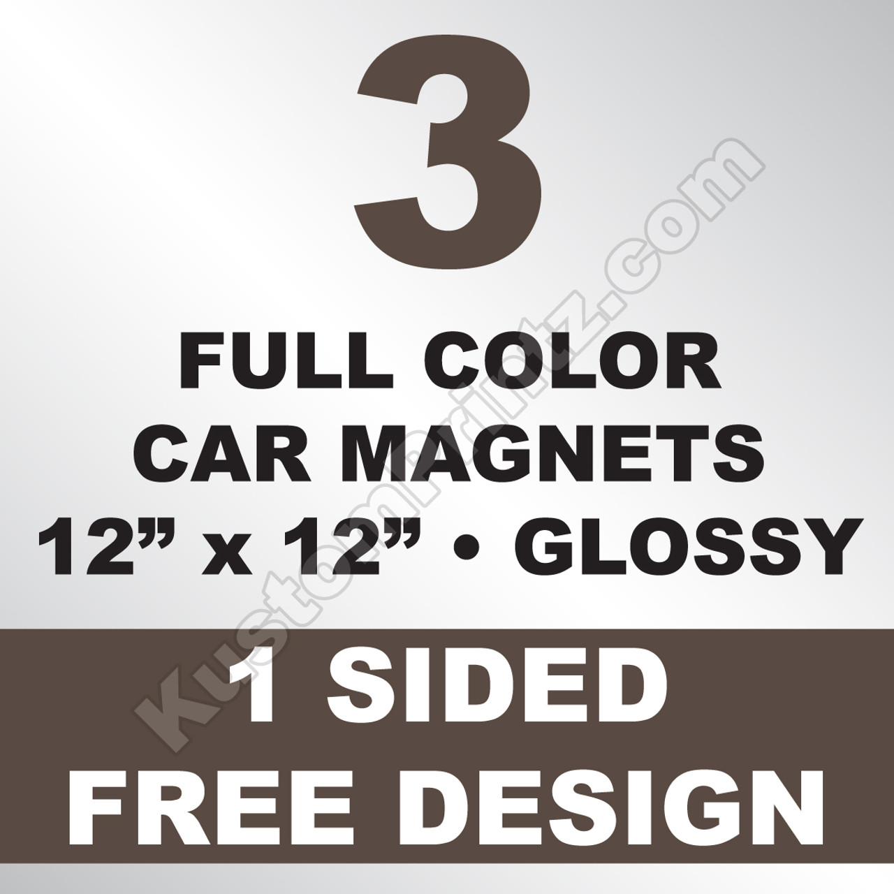 3 Car Magnets 12x12