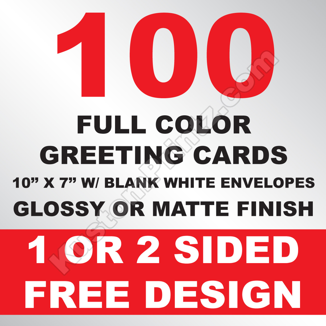 100 Greeting Cards 10x7 w/ Envelopes