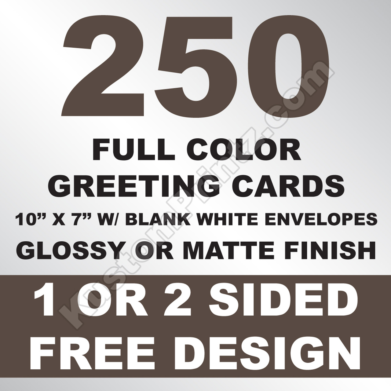 250 Greeting Cards 10x7 w/ Envelopes