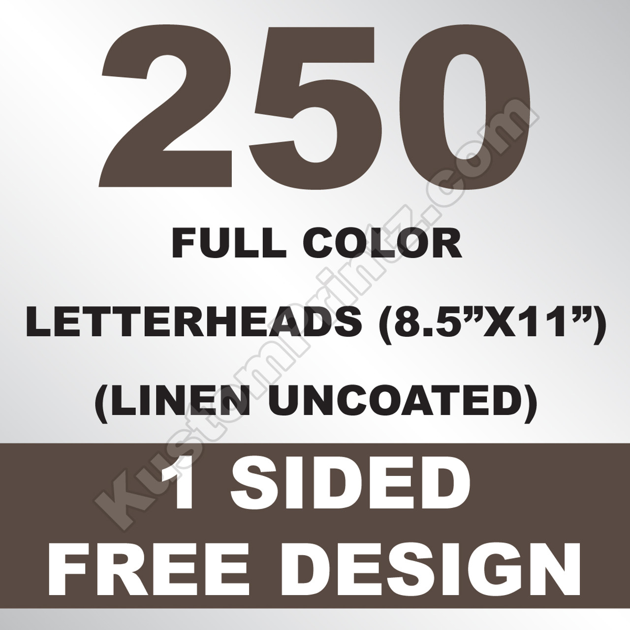 250 Letterheads Linen Uncoated 8.5x11
