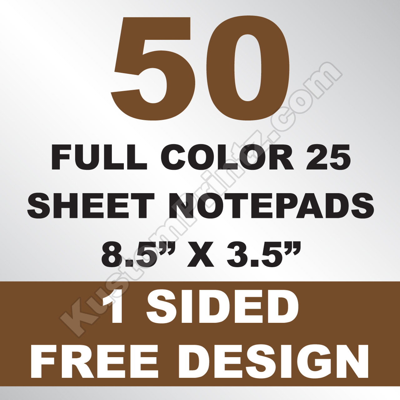 50 Notepads 8.5x3.5