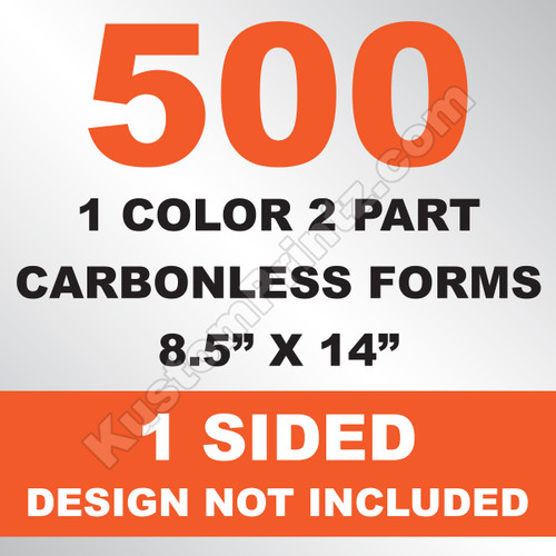 500 2 Part Carbonless Forms 8.5x14