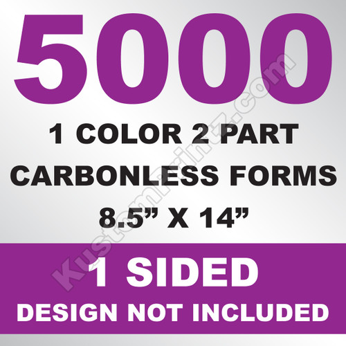 5000 2 Part Carbonless Forms 8.5x14