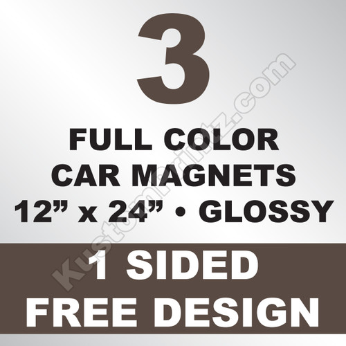 3 Car Magnets 12x24