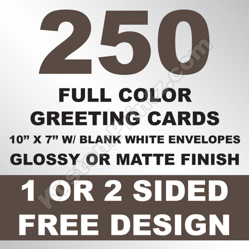 250 Greeting Cards 10x7 w/ Envelopes