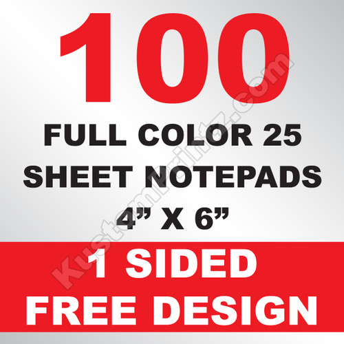 100 Notepads 4x6