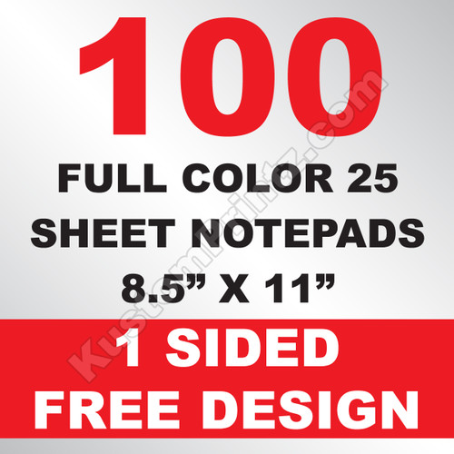 100 Notepads 8.5x11