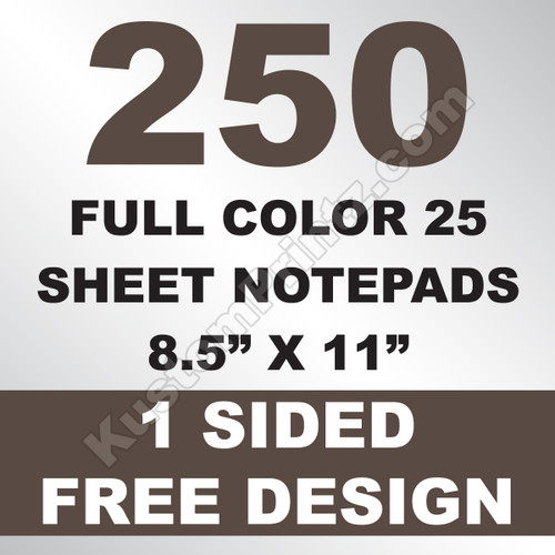 250 Notepads 8.5x11