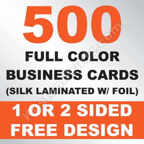 500 Business Cards (Silk Laminated w/ Foil)