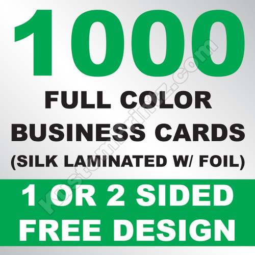 1000 Business Cards (Silk Laminated w/ Foil)