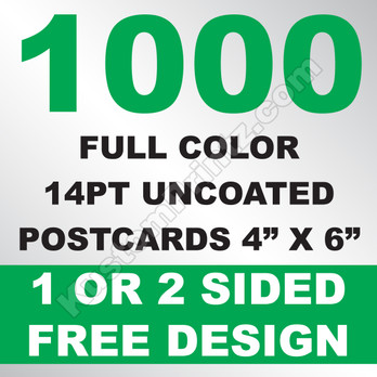 4x6 Postcards - 14pt Coated Cardstock - 500 Quantity