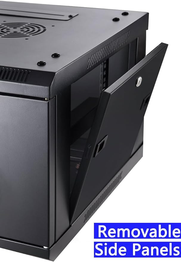SES 6U Locking Vented Door Wall Mount Server Cabinet Network Rack ...