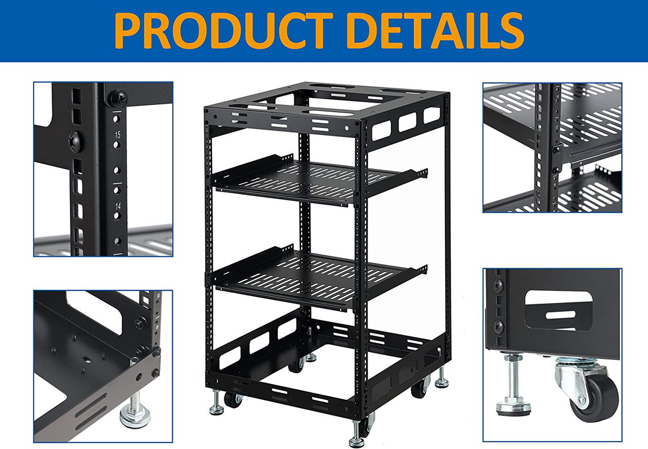 Open Rack Standing Floor SES 20U Open Frame Floor Rack | Southern Electronics