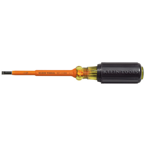 Klein 601-4-INS 4" Insulated 3/16" Cabinet Tip Screwdriver