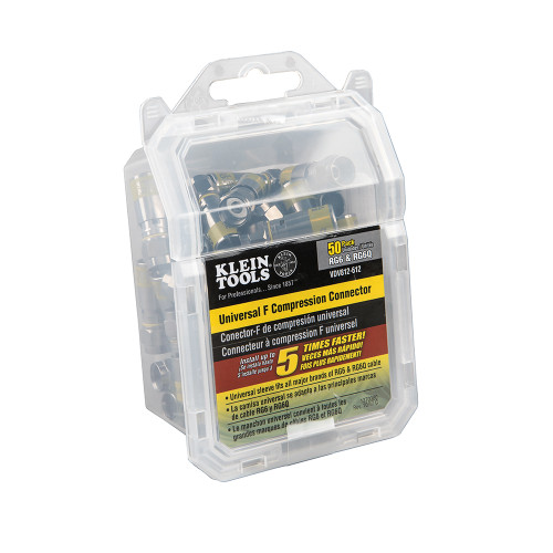 Klein VDV812-606 RG6/6Q Universal F Compression Connectors, 10 Pack