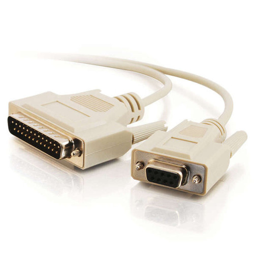 C2G CG03019 6Ft DB25 Male to DB9 Female Serial RS232 Null Modem Cable