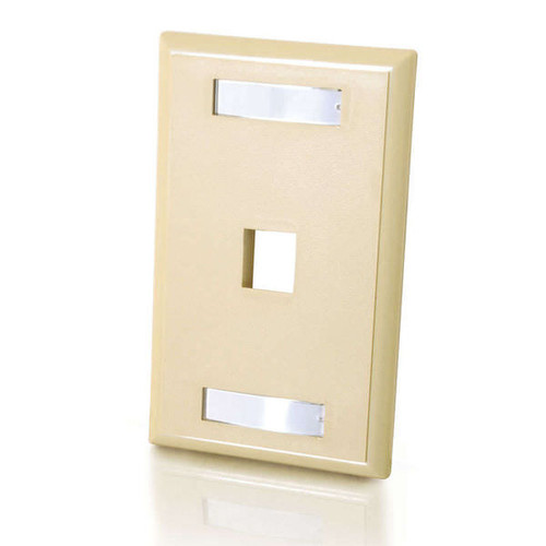 C2G CG03710 1-Port Ivory Keystone Single Gang Wall Plate