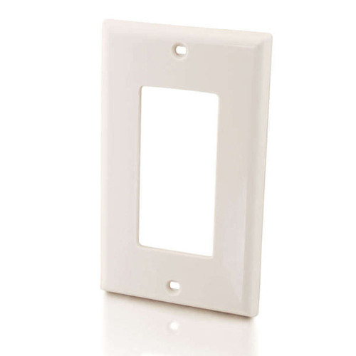 C2G CG03725 Decorative One Cutout Single Gang White Wall Plate