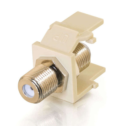 C2G CG03814 Snap-In F-Type F/F Ivory Keystone Insert Module