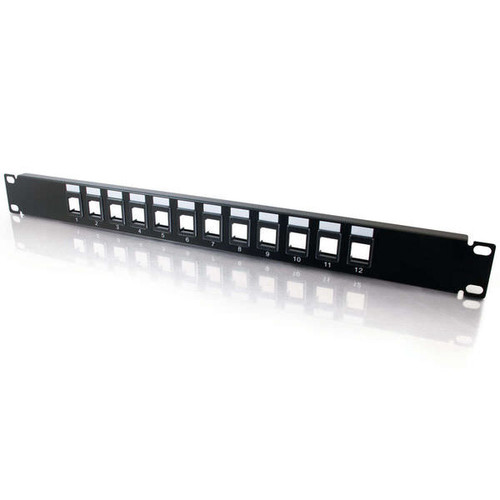 C2G CG03857 12-Port Blank Keystone/Multimedia Patch Panel
