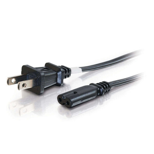 C2G CG27398 6Ft 18 AWG 2-Slot Non-Polarized Power Cord