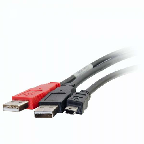 C2G CG28107 6Ft USB 2.0 Two A Male to One Mini-B Male Y-Cable