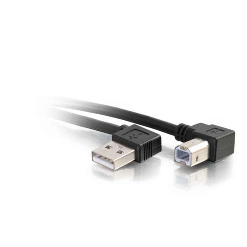 C2G CG28111 3M (9.8Ft) Black USB 2.0 Right Angle A/B Cable