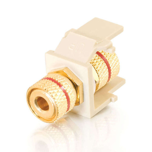 C2G CG28740 Snap-In Red Banana Jack F/F Ivory Keystone Insert Module