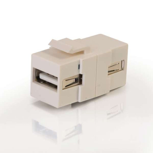 C2G CG28748 Snap-In USB A/A White Female Keystone Insert Module