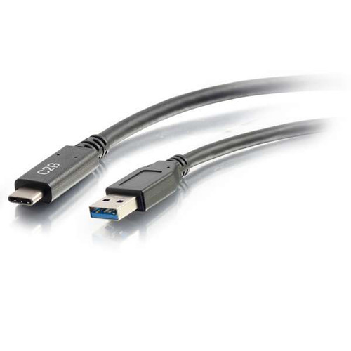 C2G CG28833 10Ft M/M Black USB-C to USB-A SuperSpeed USB Cable