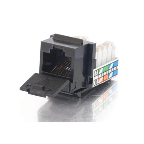 C2G CG35203 90 Degree Cat5E RJ45 UTP Black Keystone Jack