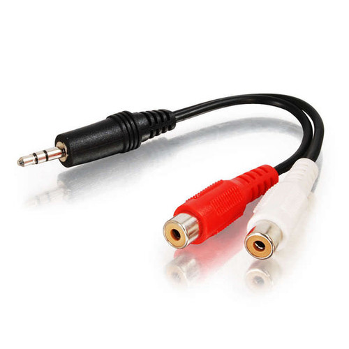 C2G CG40422 6" Value Series One 3.5MM Stereo Male To Two RCA Stereo Female Y-Cable