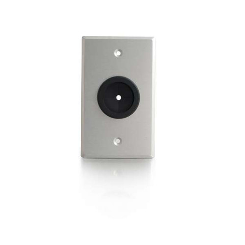 C2G CG40488 1" Grommet Cable Pass Through Brushed Aluminum Single Gang Wall Plate