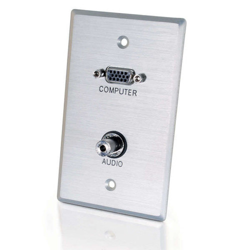 C2G CG40505 VGA & 3.5MM Audio Pass Through Single Gang Wall Plate