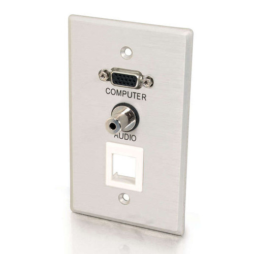 C2G CG40572 VGA & 3.5MM Audio Pass Through Single Gang Wall Plate