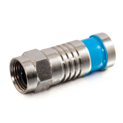 C2G CG41079 RG6 Quad Compression F-Type Connectors, 50 Pack