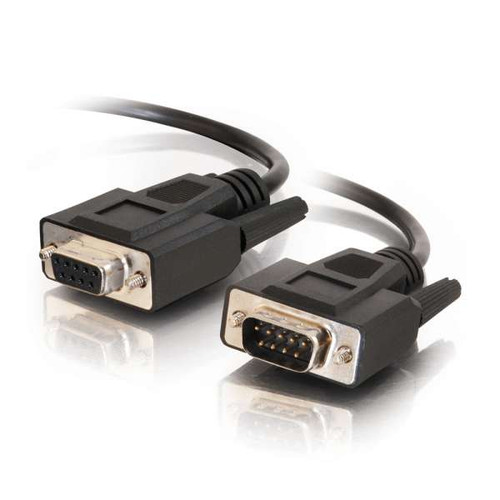C2G CG52031 10Ft DB9 M/F Black Serial RS232 Extension Cable
