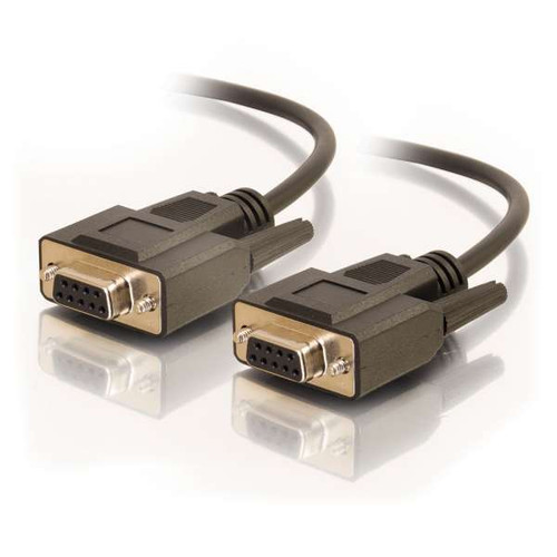 C2G CG52038 6Ft DB9 F/F Serial RS232 Black Null Modem Cable