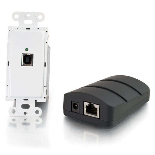 C2G CG53878 USB 2.0 Over Cat5 Superbooster Wall Plate Transmitter to Dongle Receiver Kit