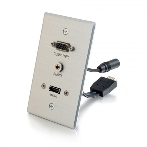 C2G CG60144 HDMI, VGA & 3.5MM Pass Through Single Gang Wall Plate