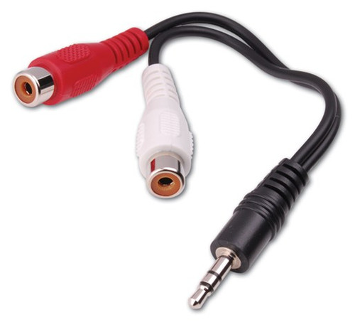 Vanco AC3K 6" 3.5mm Stereo Plug to 2-RCA Female Jacks "Y" Adapter