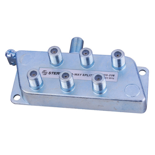 Vanco CPZ6 6-Way Signal Splitter with Built-In Grounding Block