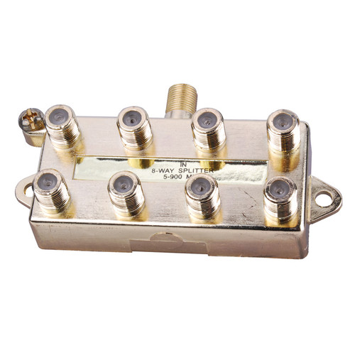 Vanco CPZ8 8-Way Signal Splitter with Built-In Grounding Block