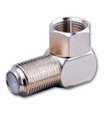 Vanco VAD21 Right Angle Female "F" Jack to RCA Male Plug Adapter