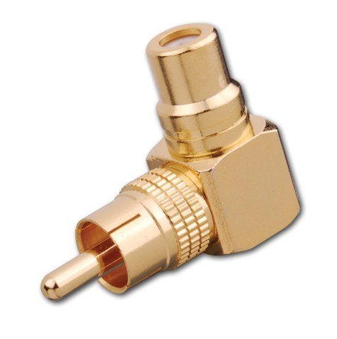Vanco 110023 Right Angle RCA Male Plug to RCA Female Jack Adapter