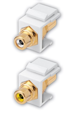Vanco 820474 White RCA Keystone Insert