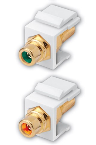 Vanco 820643 Orange RCA Jack to F Female Keystone Insert