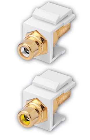 Vanco 820630 White RCA Jack to F Female Keystone Insert