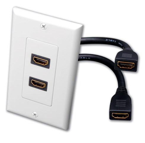 Vanco 120932 Dual HDMI Pigtail Decor Wall Plate